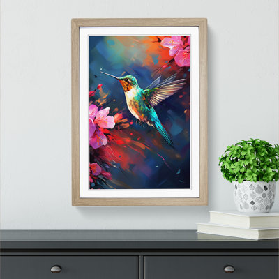Hummingbird Tachisme - Framed Print