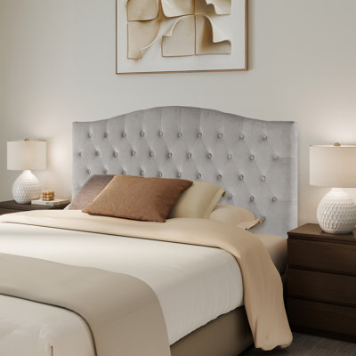 Button-Tufted Upholstered Headboard with Wall-Mount Option