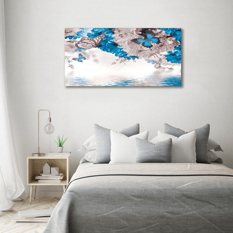 Flowers And Butterflies - Wrapped Canvas Print