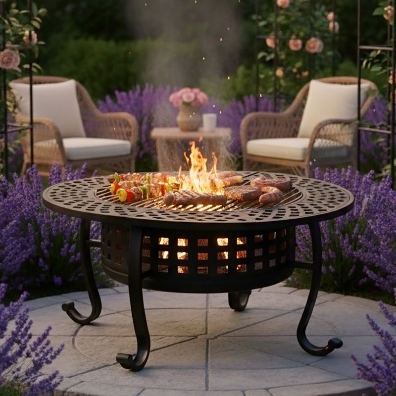 Round Iron Charcoal Smokeless Fire Pit