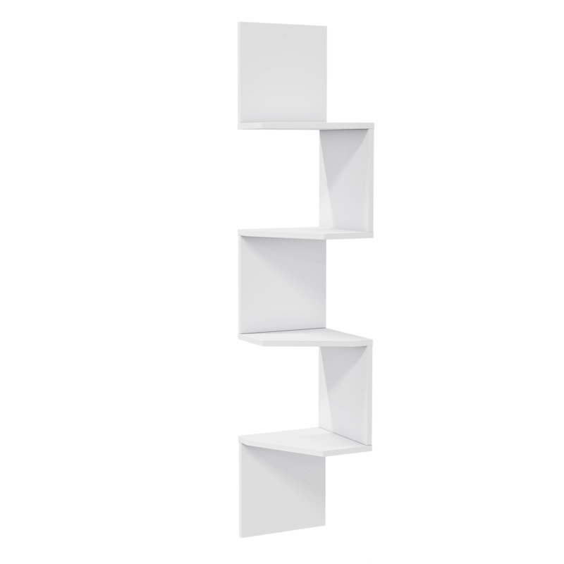 Aaronn 4 Tier Floating Shelf, White