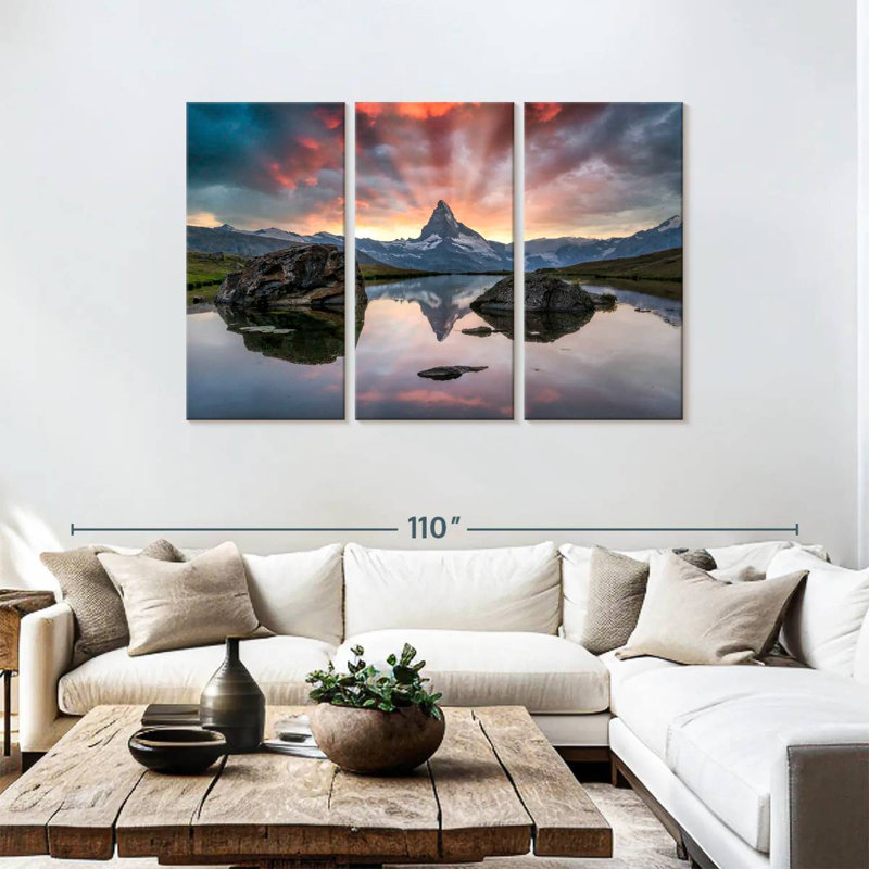 Alvord, Cervin et lac Stellisee, H 48 po x l 74 po