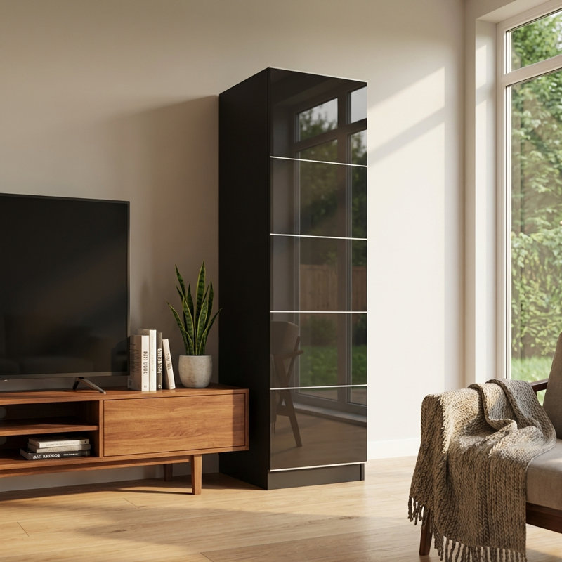Garde-robe noire Aria 21,7 po 2EX, H 79 po x l 22 po x P 22 po, Noir