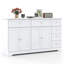 Buffet 59 po avec 4 portes et 6 tiroirs blanc