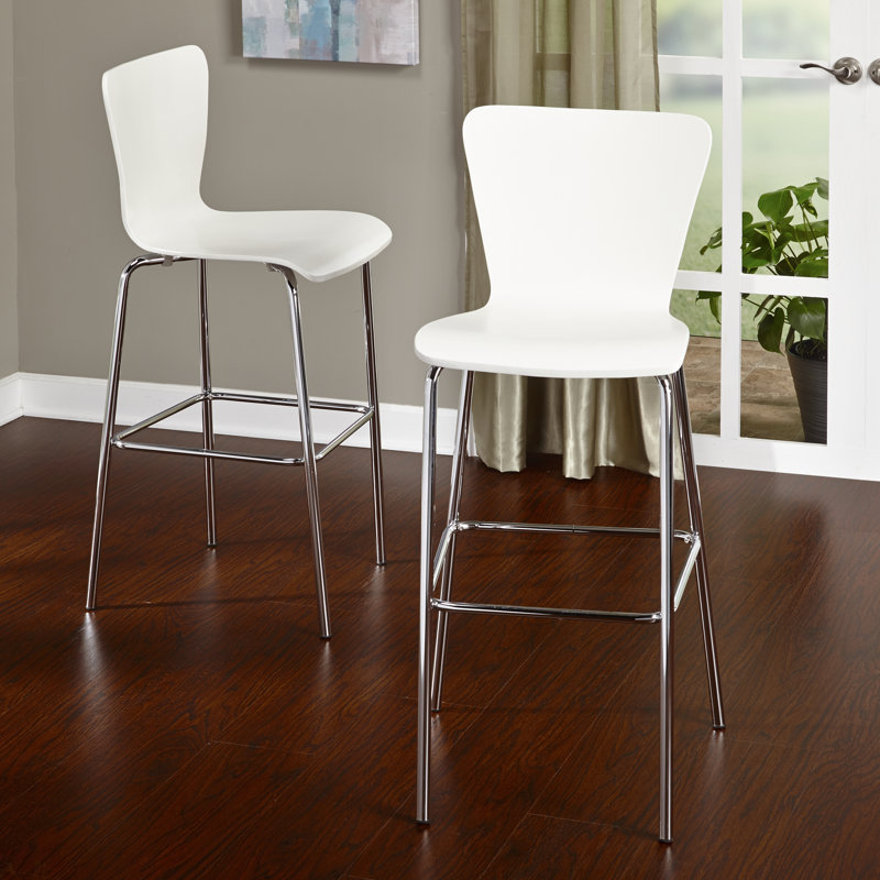 Ivan Counter Stool with Metal Frame, White