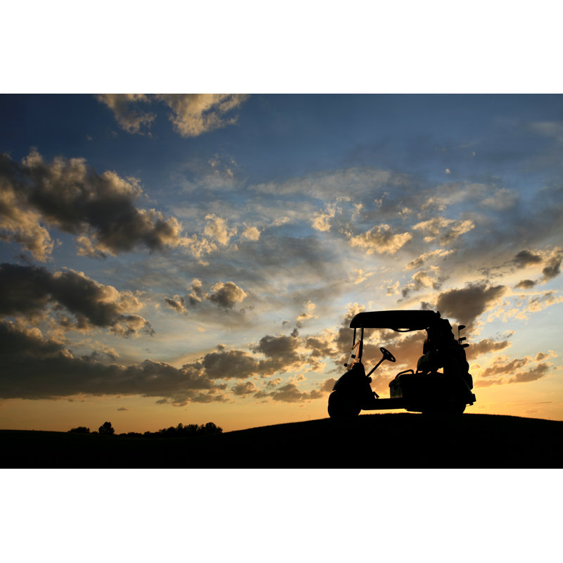 Golf Cart Silhouette by ImagineGolf - No Frame Art Prints on Canvas, 81cm H x 122cm W