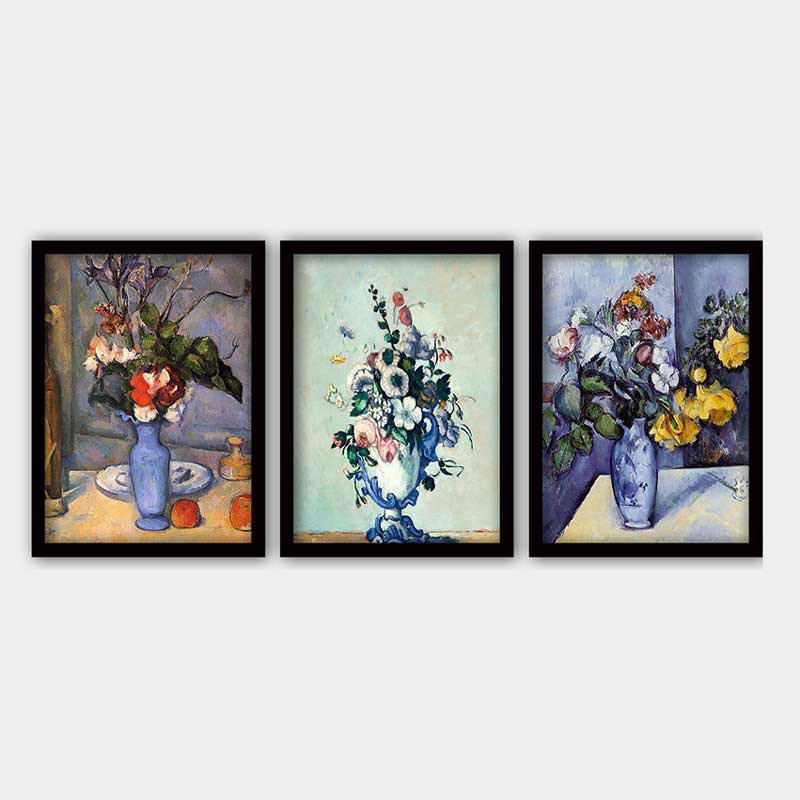Ensemble de 3 peintures élégantes encadrées décoratives, 13,8 x 17,7 pouces chacune | 100% bois avec cadre 100% polystyrène (épaisseur: 0,8 pouce) | Impression numérique UV, parfaite pour le salon et la décoration intérieure