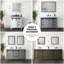 Meuble-lavabo double l 84 po x P 22 po gris cendré avec comptoir en quartz blanc et miroirs 34 po