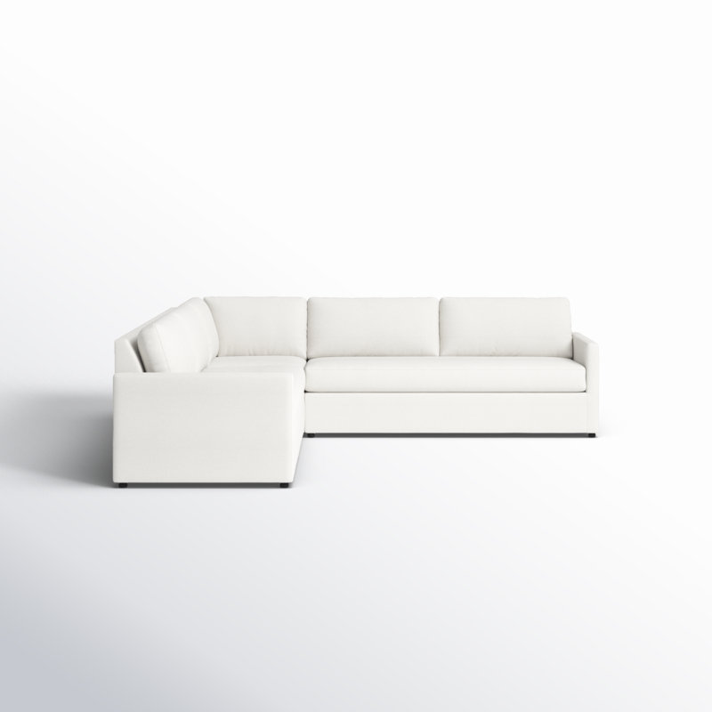 Canapé modulaire rembourré 3 pièces Damari, Blanc sergé décoloré classique