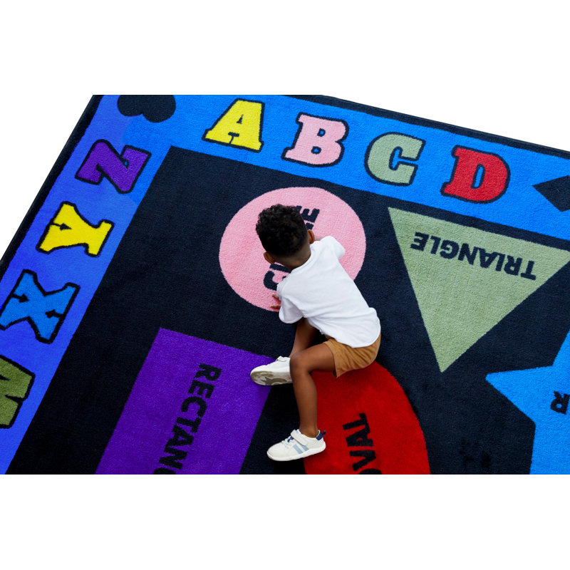 Tapis de classe KidCarpet.com Formes et alphabet, rectangle de 2,29 m x 3,66 m, Rectangle 7 pi 6 po x 12 pi