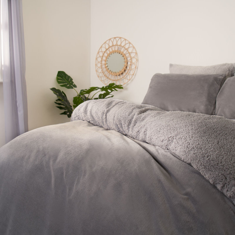 Maastricht Solid Colour Duvet Cover Set with Pillowcases, King Duvet Cover, Charcoal