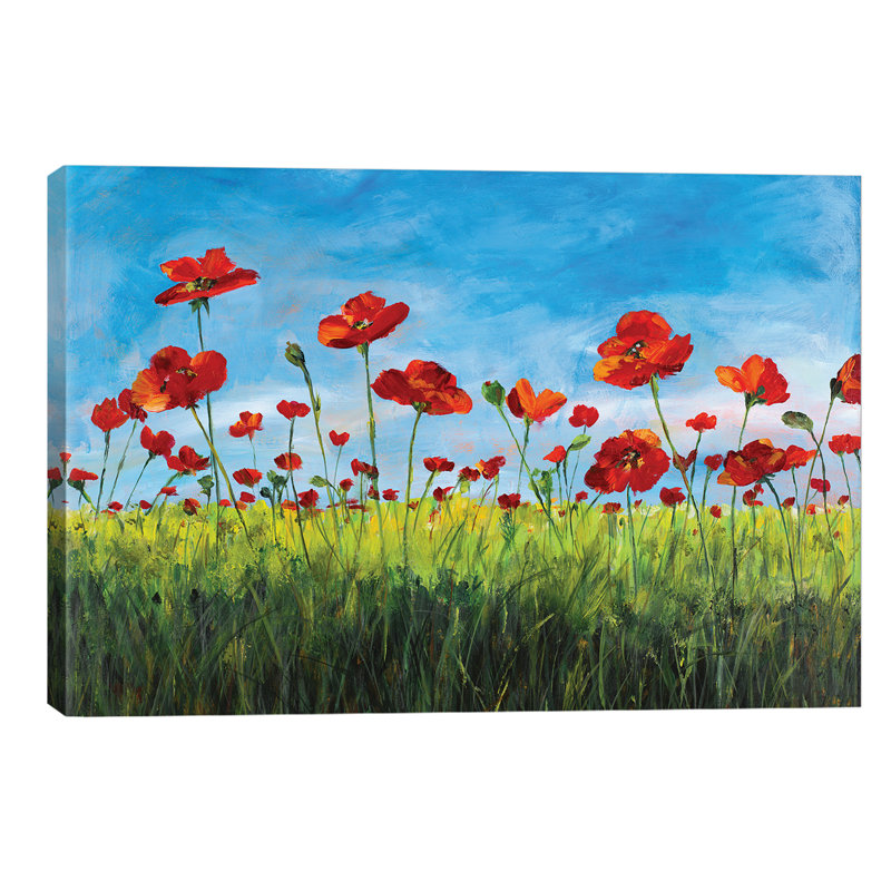 Wild Poppies by Julie Derice - Wrapped Canvas Painting, 66.04 cm H x 45.72 cm W x 1.91 cm D