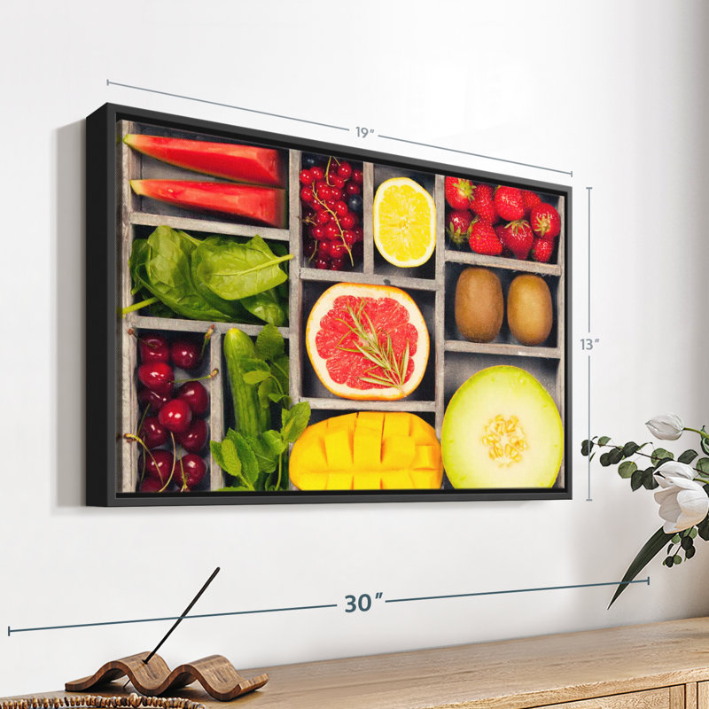Légumes et fruits, impression sur toile Bento, H 13 po x l 19 po