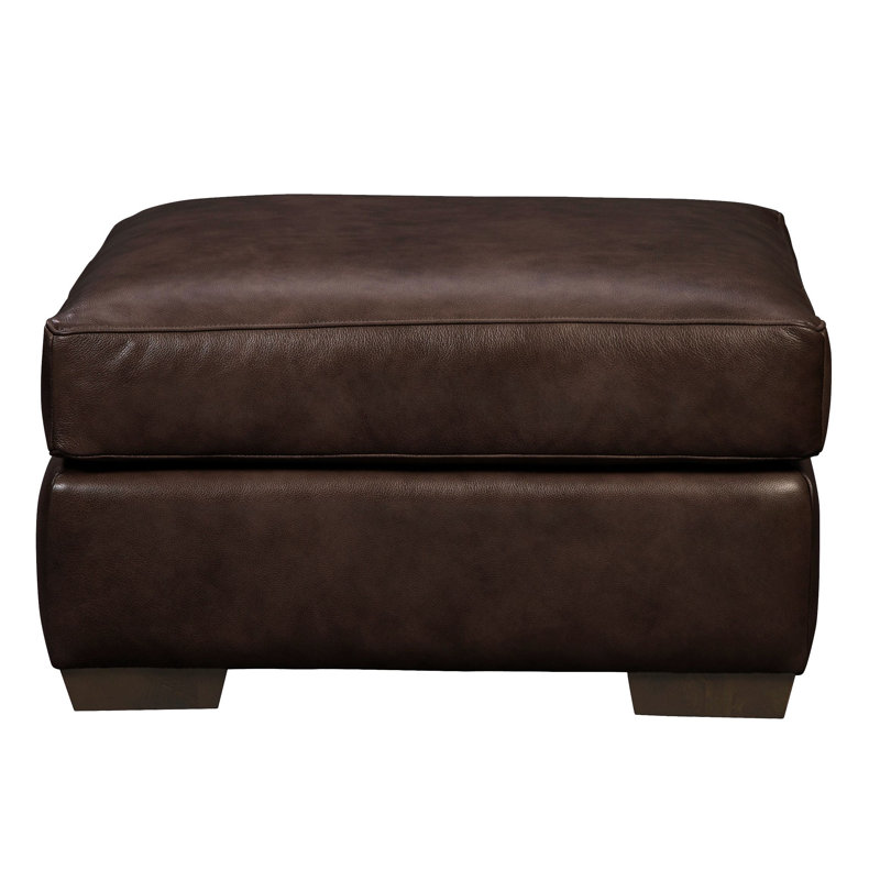 Repose-pieds Mikyah, Cuir véritable chocolat