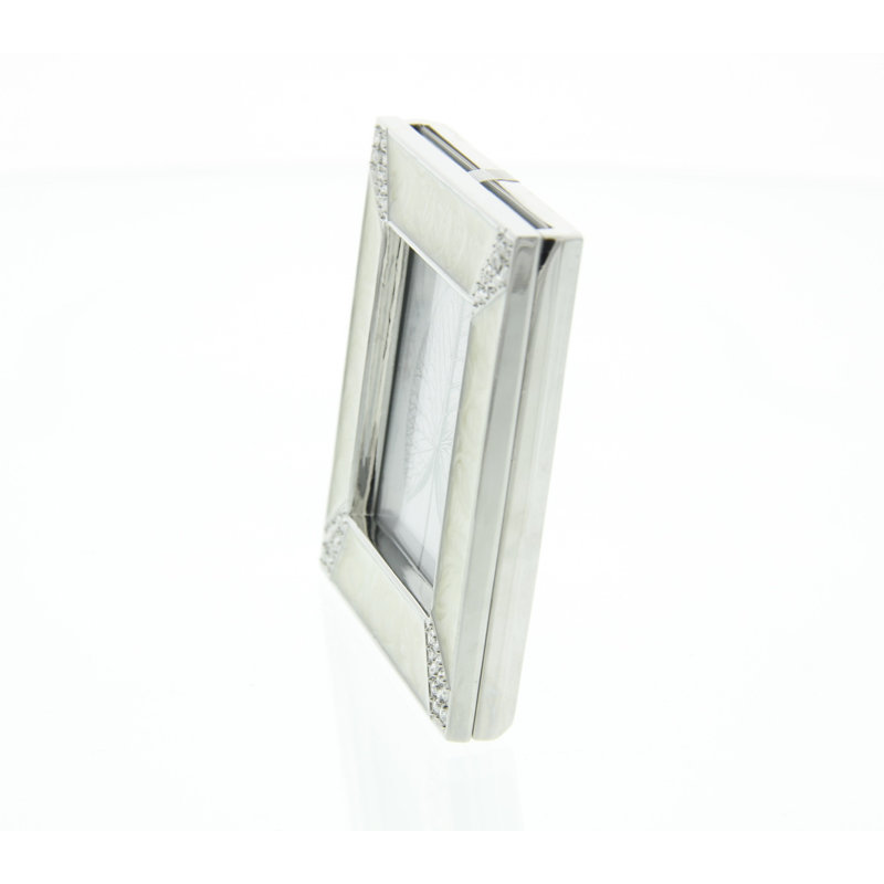 Leland Pavé Corner Metal Picture Frame, Crystal Pearl