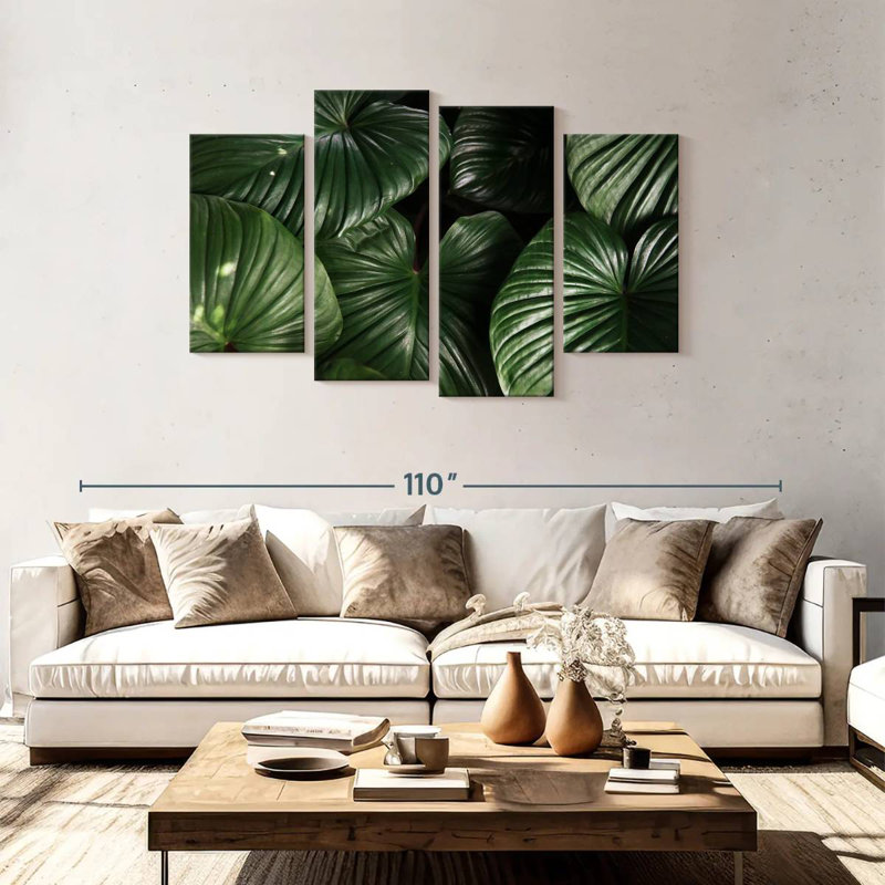 Harnek feuilles tropicales, H 48 po x l 75 po
