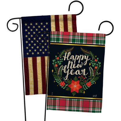 Double Sided 18.5'' H x 13'' W Polyester New Year's Garden Flag