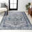 Lawton Modern Persian Vintage Medallion Light Gray/Navy Rug-429792499