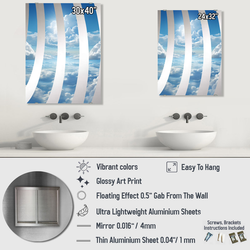 Defreitas - Miroir mural ciel MIR140920, 40 po x 30 po