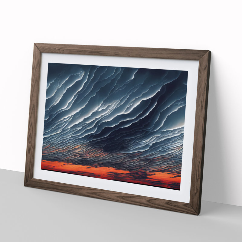 Storm Cloud Sunset - Framed Print, 46cm H x 64cm W x 2cm D, Walnut Framed