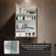 Armoire à pharmacie murale en aluminium avec miroir, tablettes réglables en verre trempé Orourke-2087094372