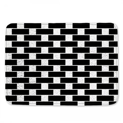 Black White Checkerboard Bath Mat
