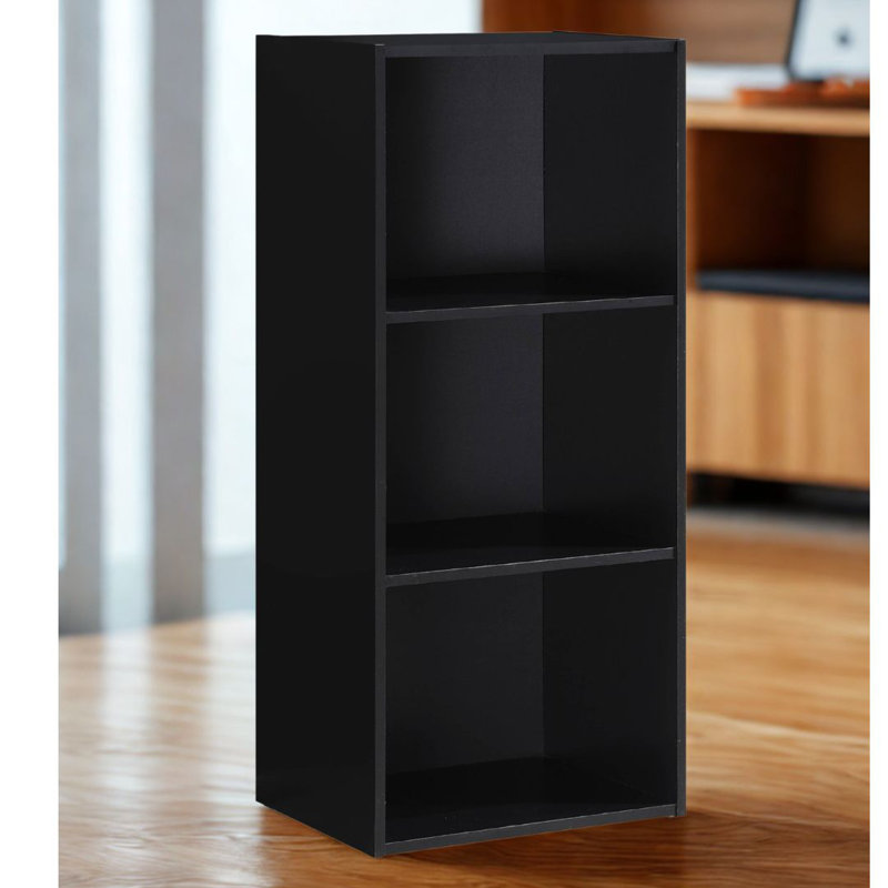 Bibliothèque haute avec rangement ouvert pour la maison ou le bureau, Noir, (3 tablettes) H 35,62 po x l 15,9 po x P 11,7 po