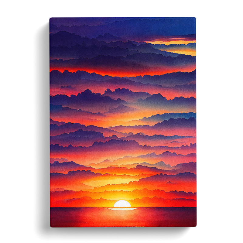 XC1022-576X An Awesome Ocean Sunset - Wrapped Canvas Painting, 50cm H x 35cm W x 3cm D