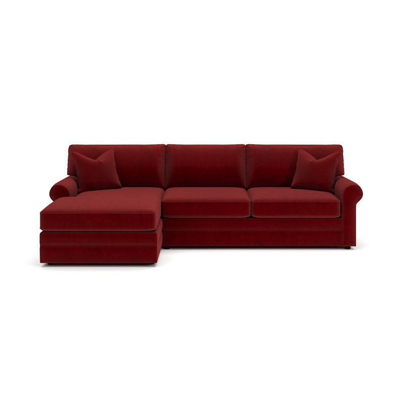 Charlie 2-Piece Sofa With Chaise Sectional, Cruise Adrift, Bella Ruby