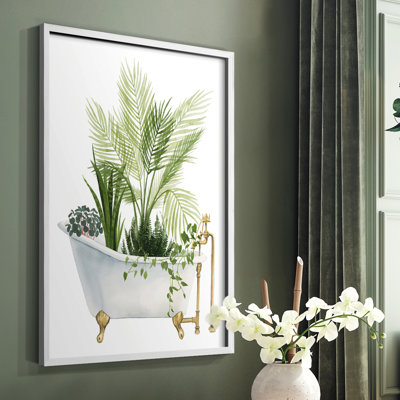 Plant Bath I Framed Print - Solid Wood