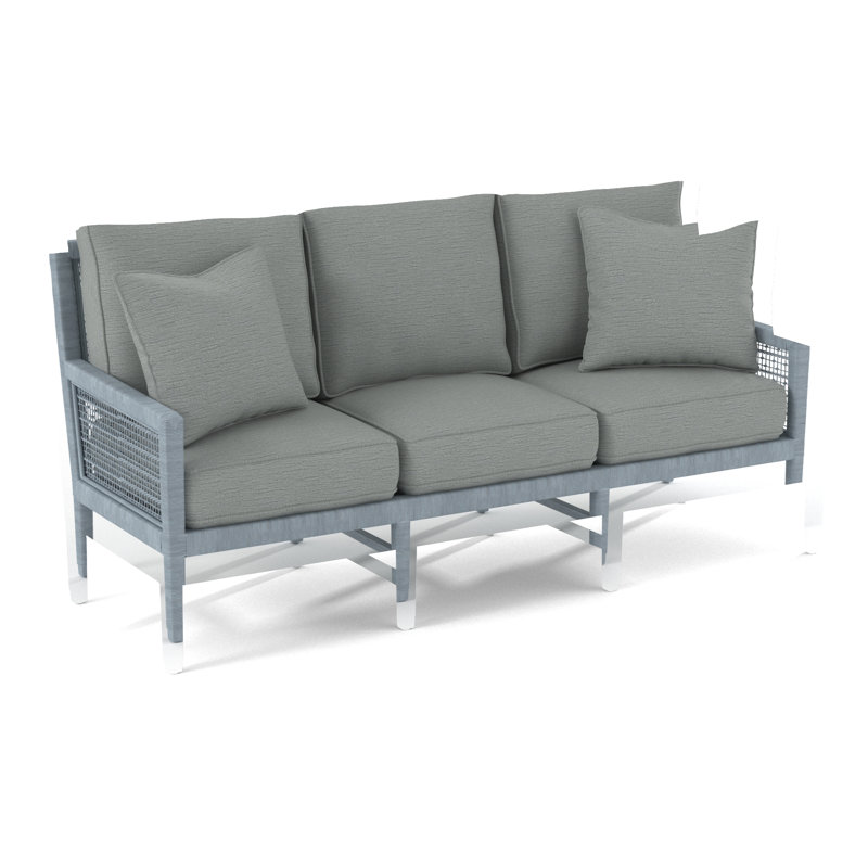 Pine Isle 76" Square Arm Sofa with Reversible Cushions, Glacier Blue Textured; 0805-54, Stone Hearth