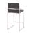 Fuji Contemporary High Back Counter Stool In Stainless Steel And Black Faux Leather By Lumisource - Set Of 2
