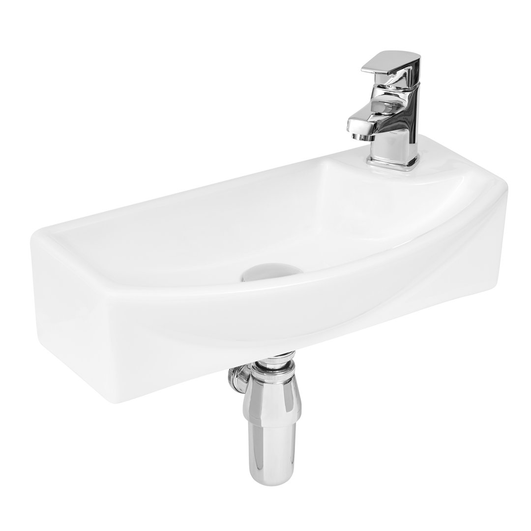 Nuie Vessels 450mm L x 220mm W White Vitreous China Rectangular Sink
