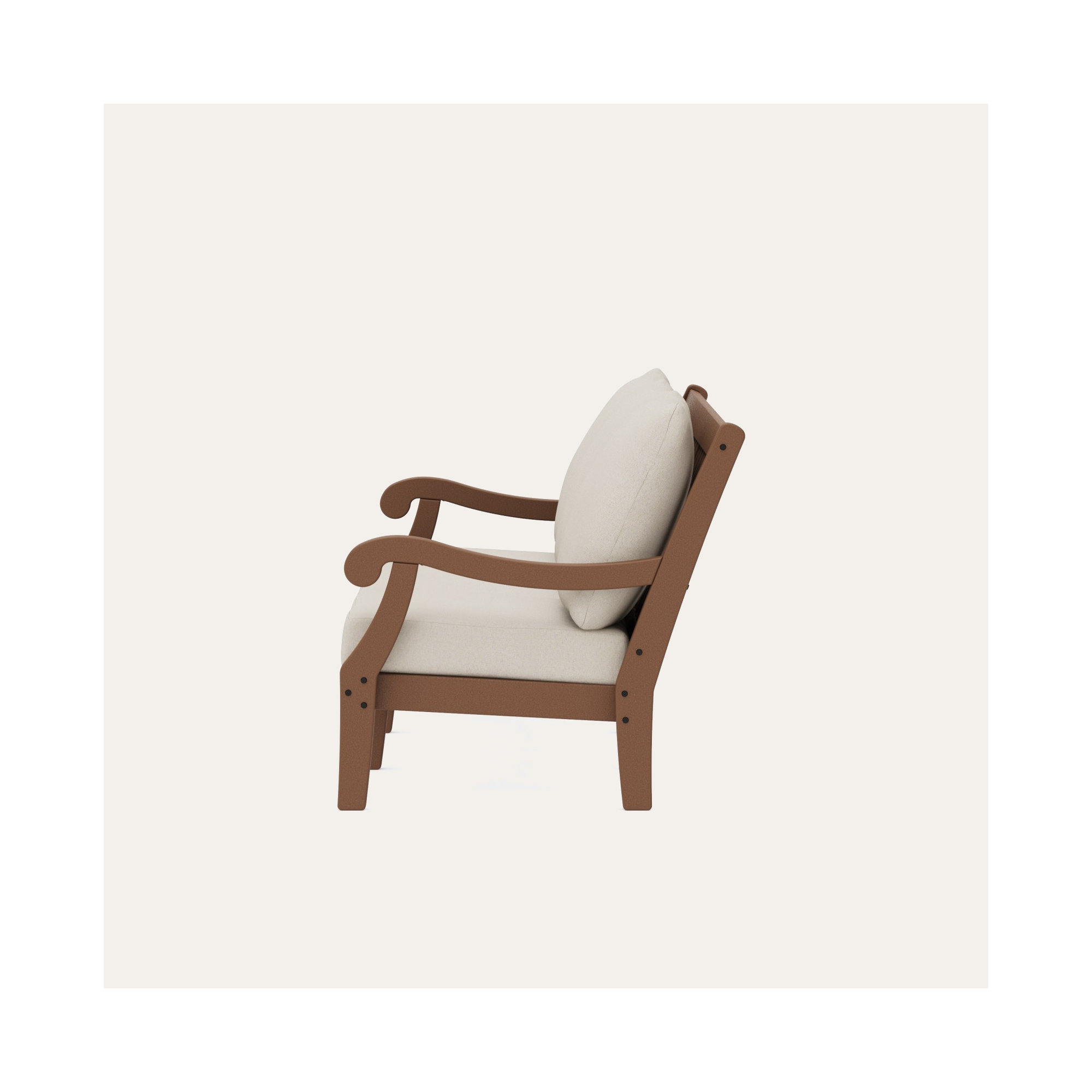 POLYWOOD x Birch Lane Verlyn Deep Seating Sofa, Dune Burlap Cushion/Teak Frame
