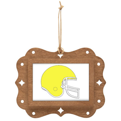 Personalized Football Helmet - Yellow Wooden Key Chain