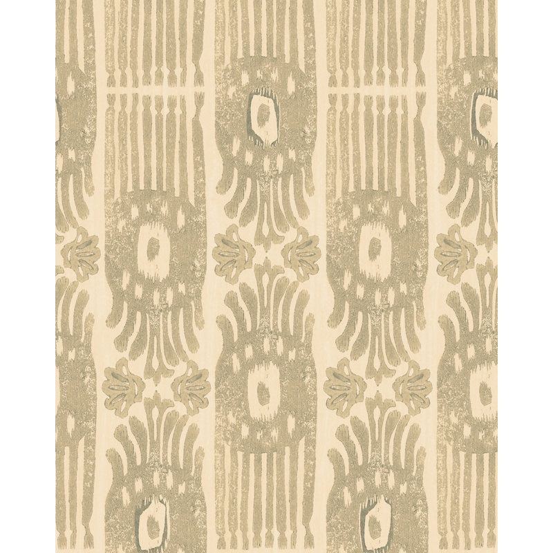 The Curators Cabinet Ikat Wallpaper Roll, Beige/Taupe