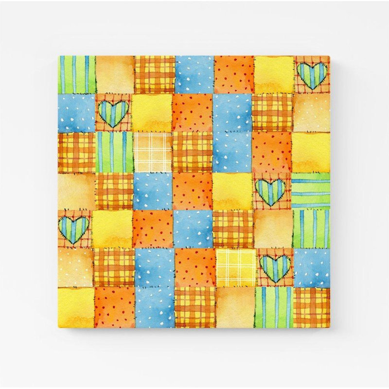 BABY WATERCOLOUR BLANKET PATTERN - Wrapped Canvas Print