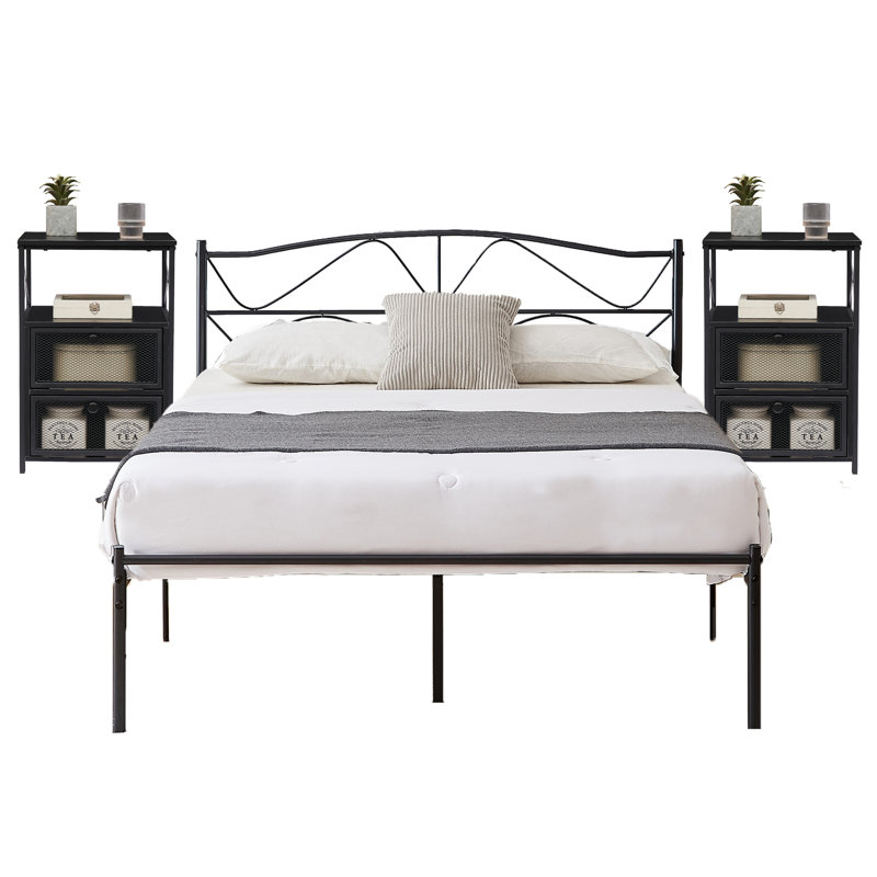 Ensemble de chambre à coucher Kempst, Noir, Complète