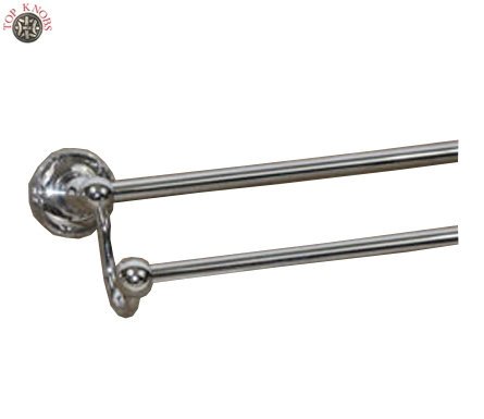 Edwardian Bath Double 32 1/2" Wall Mounted  Towel Bar, Polished Chrome