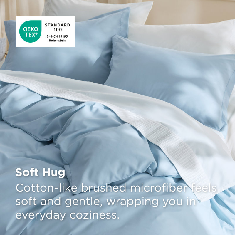 Bedsure Winter Sky Duvet Cover Queen Size - Soft Double Brushed Bedding Set for Kids & Adults（Set of 3）, Winter Sky