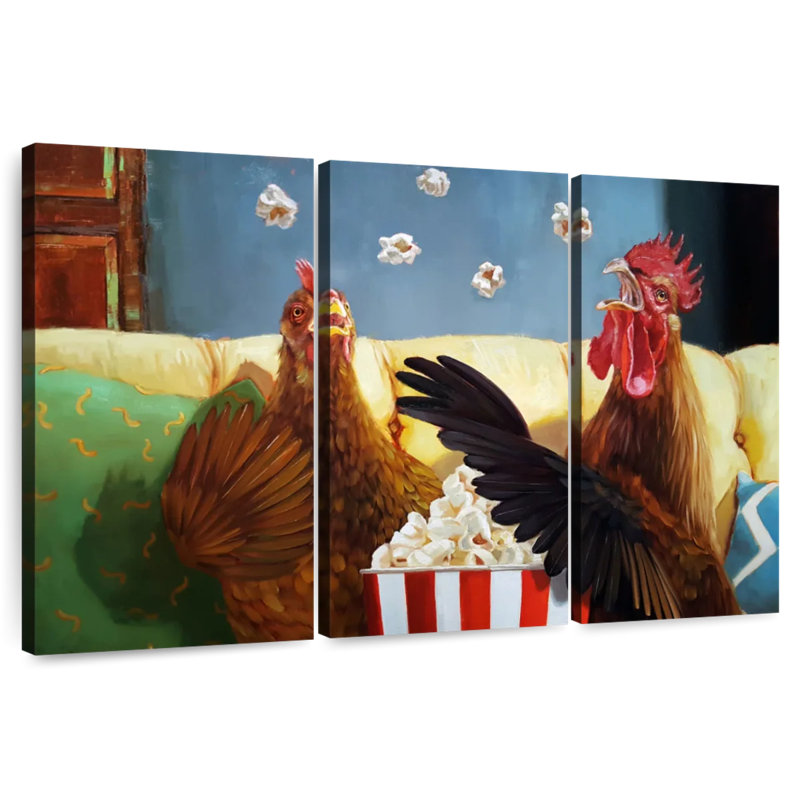Popcorn Chickens, 32" H x 50" W