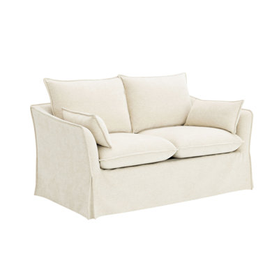 En lin beige, structure en bois, coussins amovibles, poids de 73 lb, largeur de siège de 48 po, housse de rangement, beige sans rangement, revêtement en lin, siège à ressorts ensachés, profondeur de l'ensemble de 58,3 po, housse