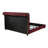 57-inch Upholstered Full Panel Bed Wine Red-965431291