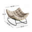 Upholstered Rocking Accent Chair, Oversize Papasan Chair-1712348771