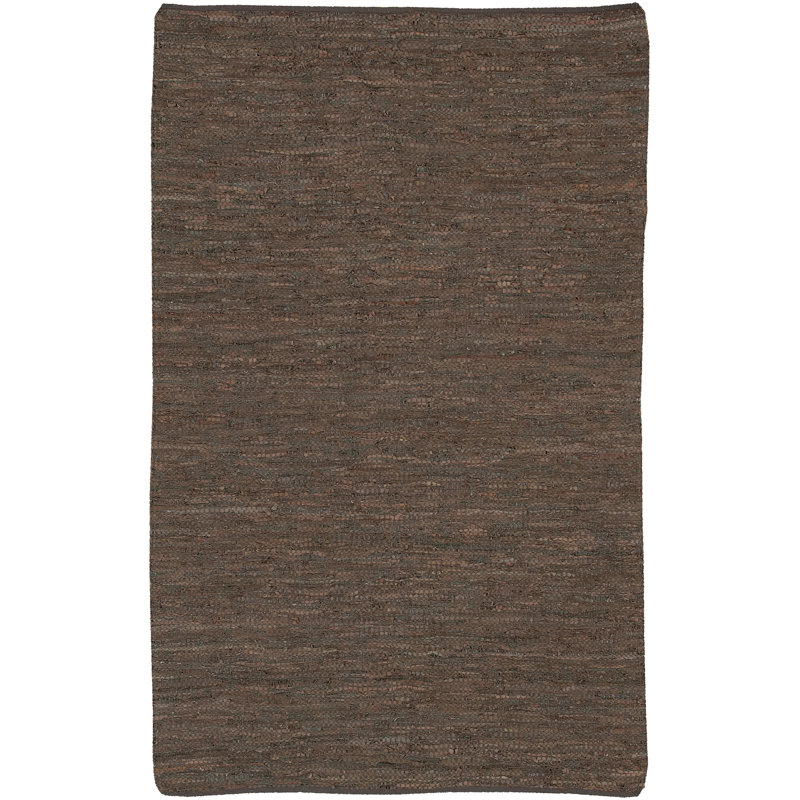 Saket Hand Loomed Modern Area Rug in Brown, Rectangle 5' x 7'6"