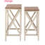 Tables emboîtables en métal et bois 2 pièces