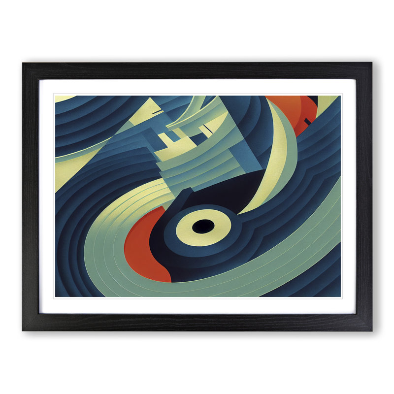 XH1022-8661X Super Modern Abstract - Single Picture Frame Print, 46cm H x 64cm W x 2cm D, Black