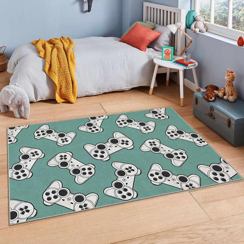 Luxurious Polyester Area Rug, 3.3 x 4.6 Feet | 740 g/m² Velvet Fabric, Non-Slip Felt Dot Underside, Laminated Sponge for Comfort | Antibacterial, Machine Washable at 86°F | Elegant Digital Print Design for Home Décor