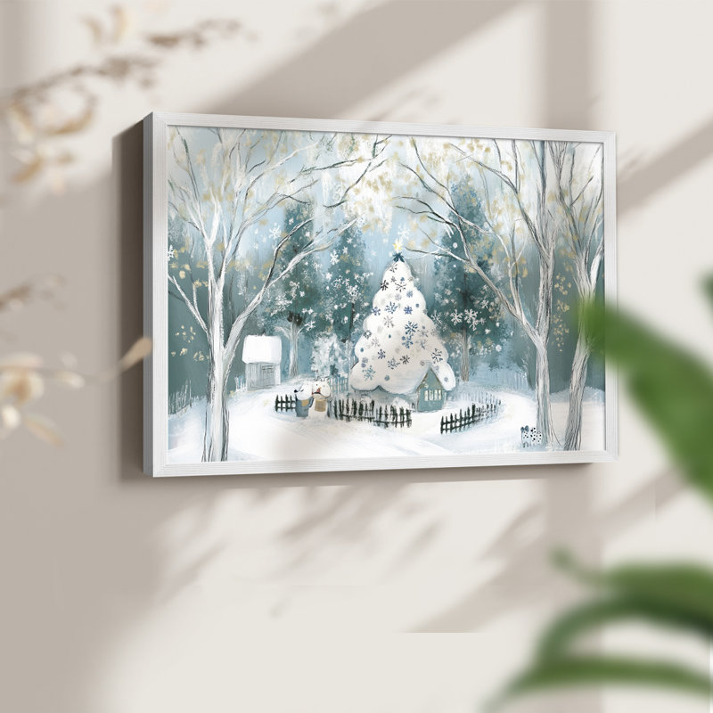 Chirstmas Art-DLVIII -Framed Print - Restickable, H 16 po x l 20 po, Blanc