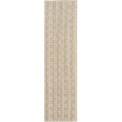 Nourison Washable Charm 2'2" x 10' Beige Ivory Modern Indoor Rug